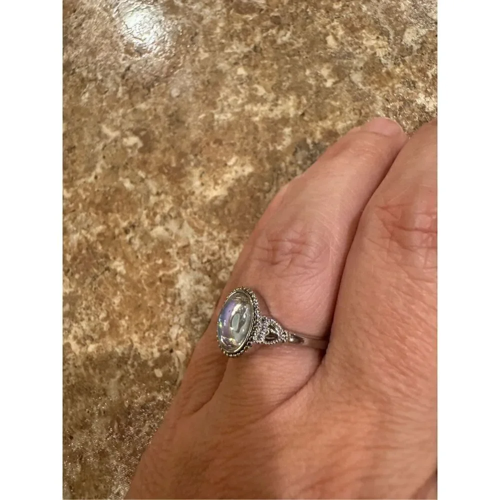 New 925 silver ring colorful stone size 6 woman’s